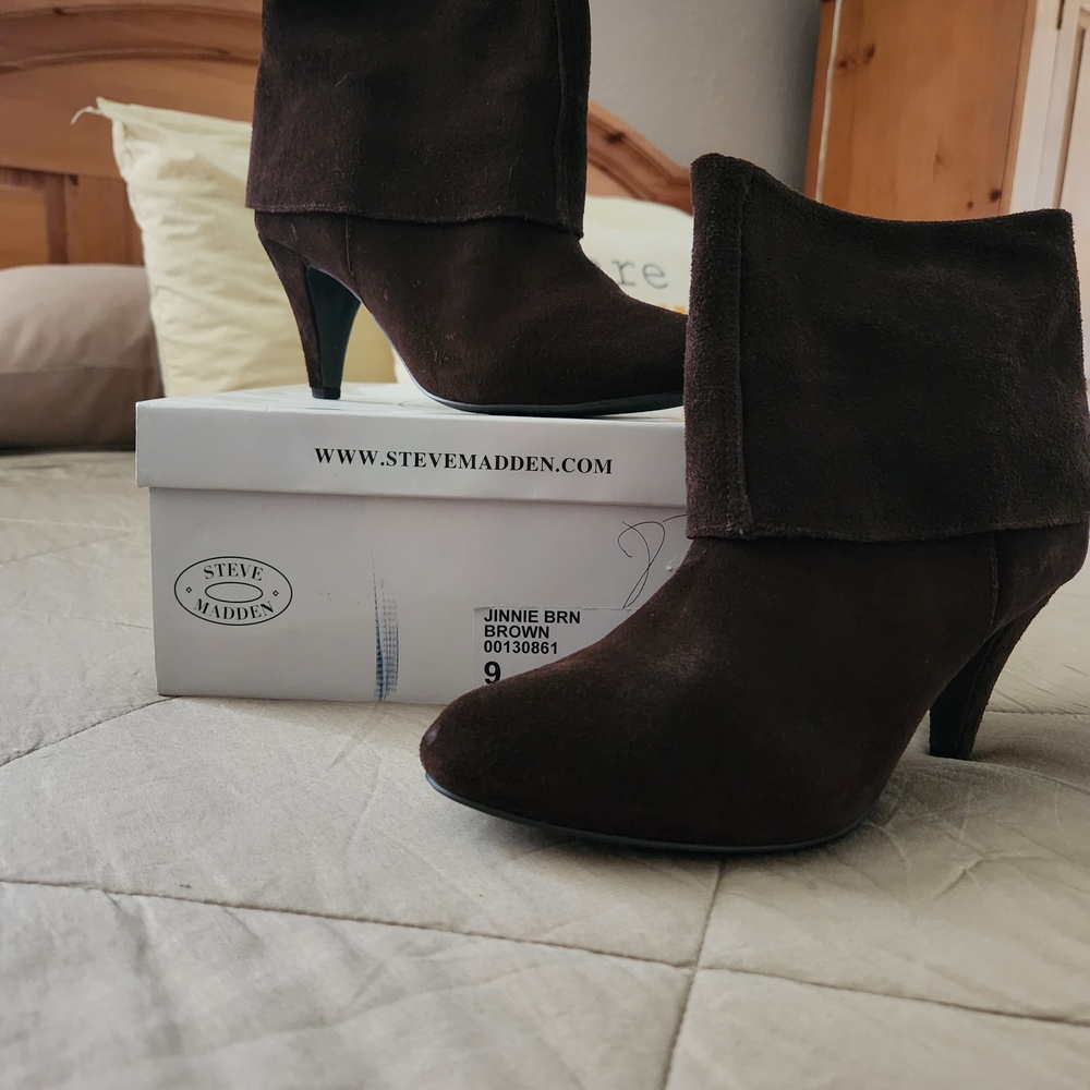 Steve Madden Dark Brown Ankle Booties